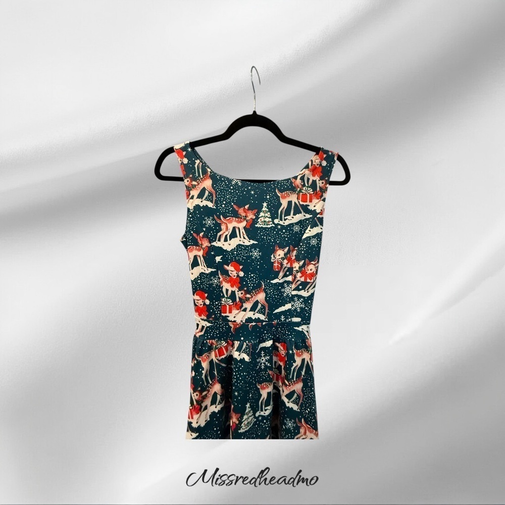MISSJOY Festive Reindeer Print Dress - Picture 2 of 7